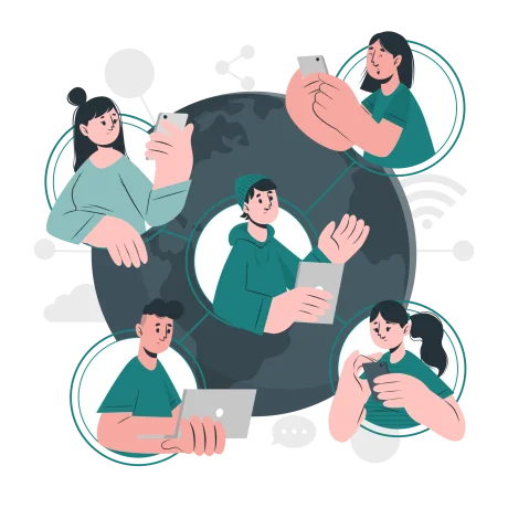 Team collaborating on a digital marketing strategy